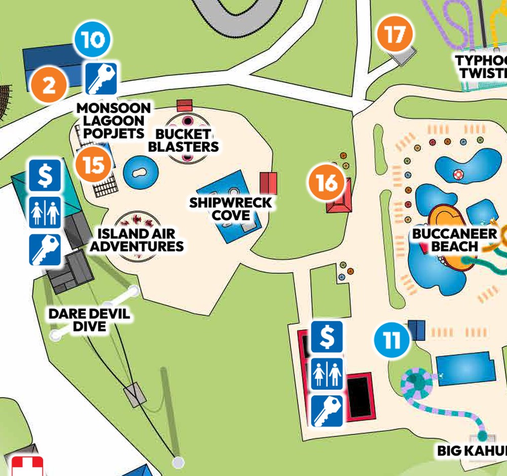 Map detail of Big Kahuna at Six Flags Hurricane Harbor Lake George