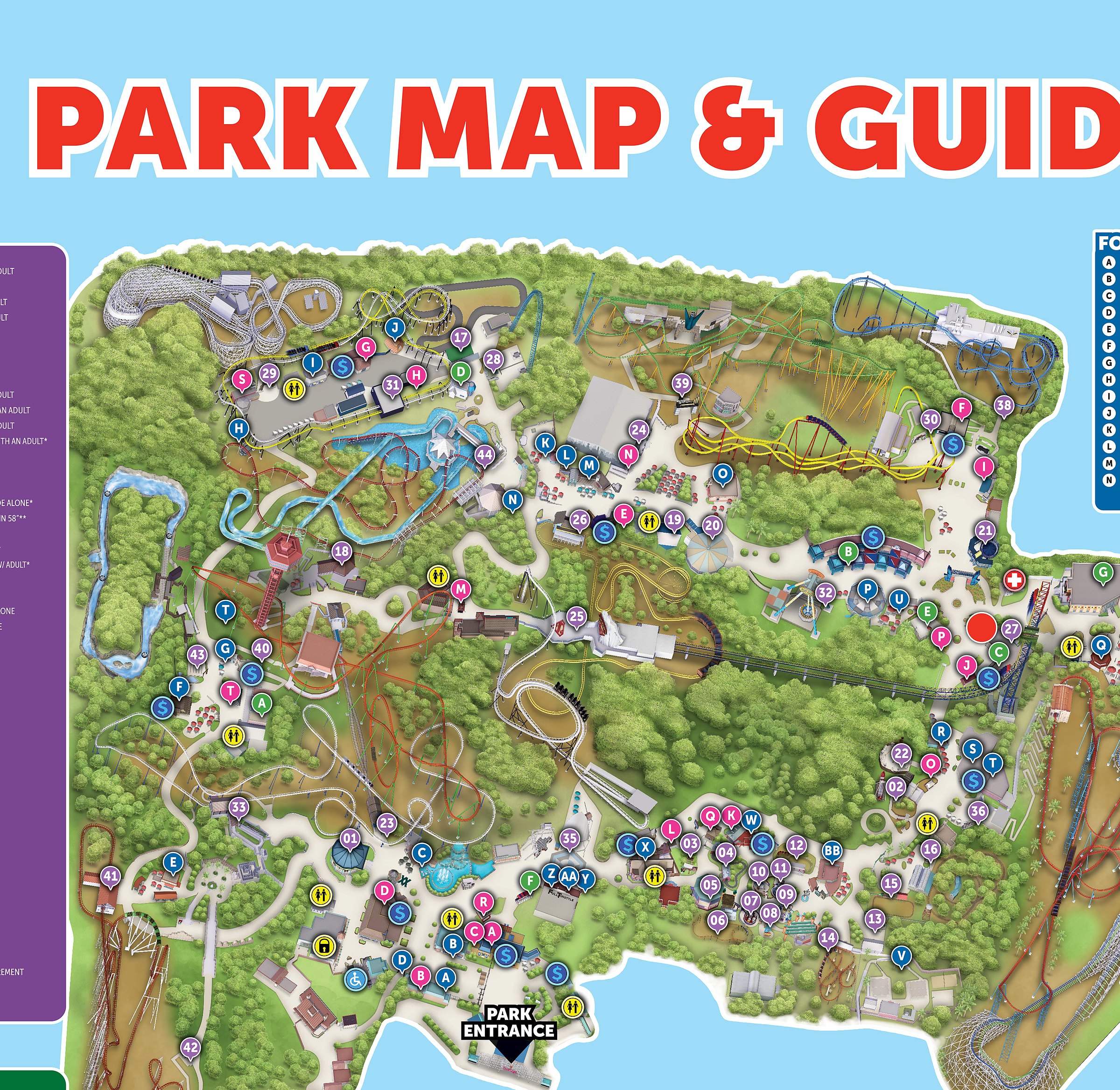 Six Flags Magic Mountain Park Map 2026: Printable PDF, Areas, and