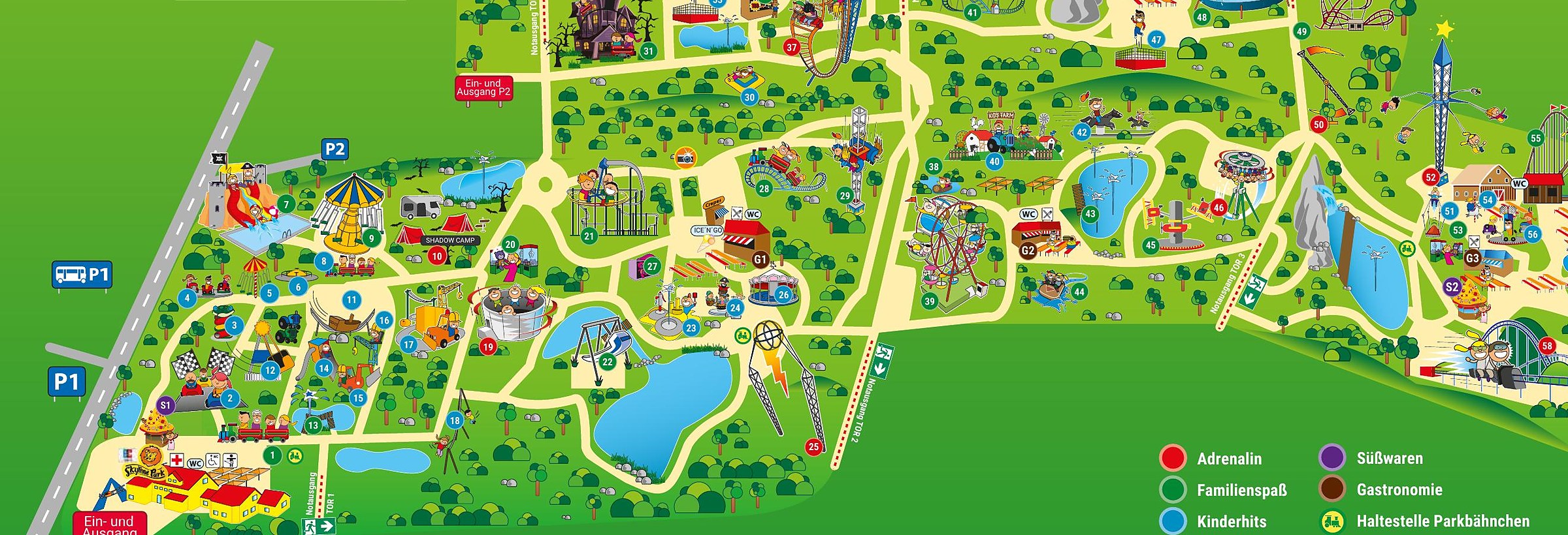 Official Skyline Park park map for 2026