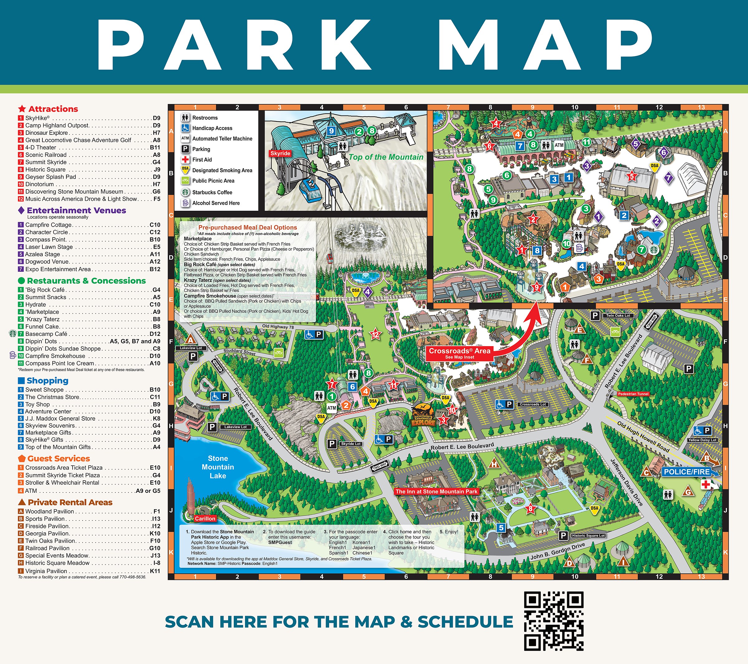 Official Stone Mountain Park park map for 2026