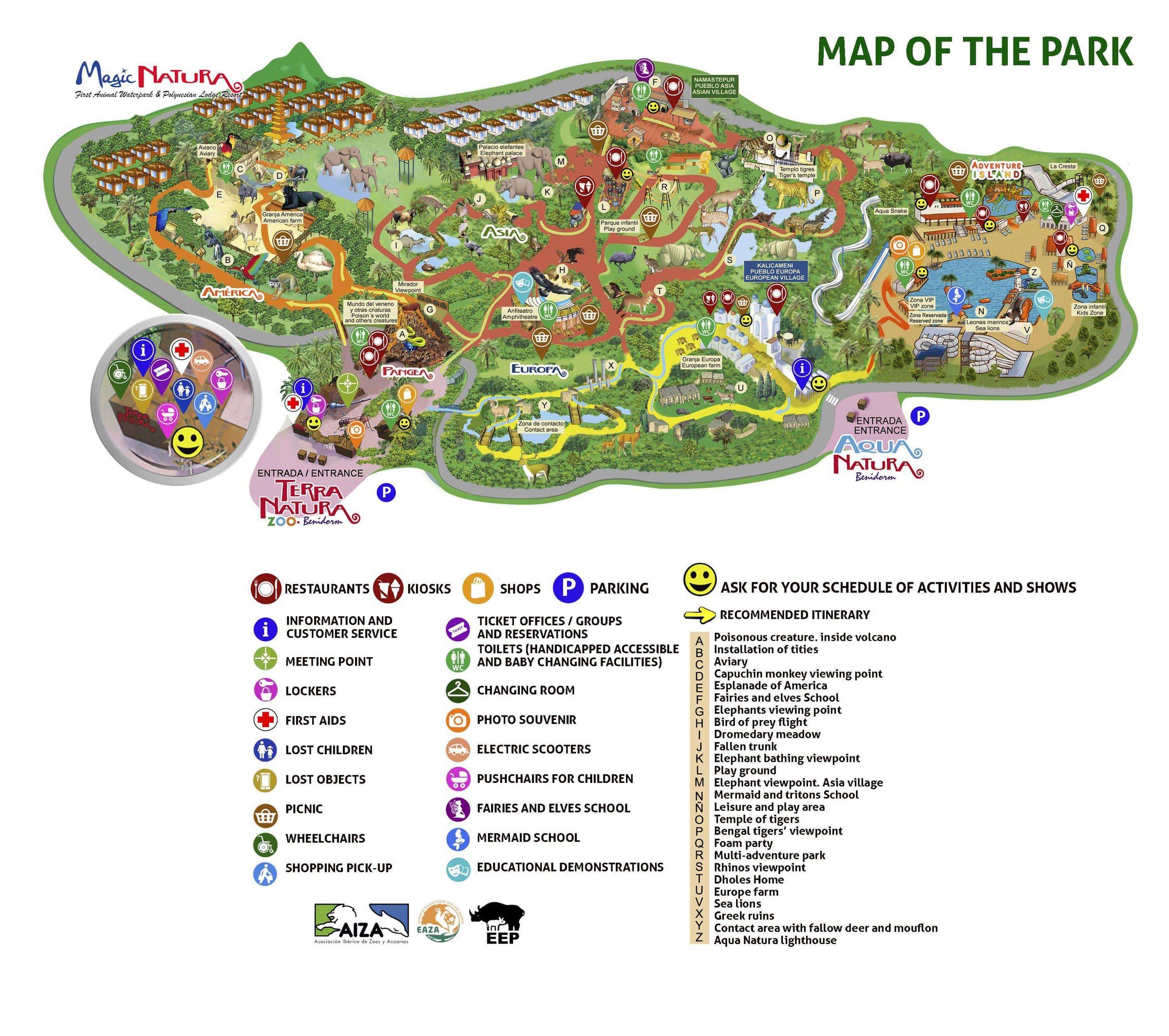 Official Terra Natura Benidorm park map for 2026