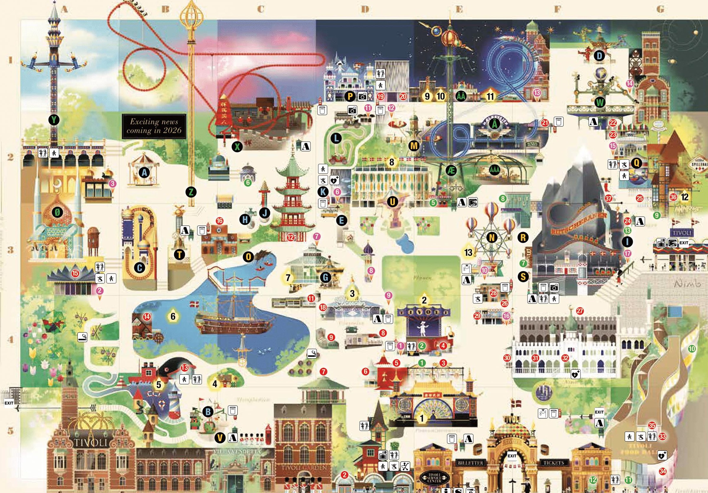 Official Tivoli Gardens park map for 2026