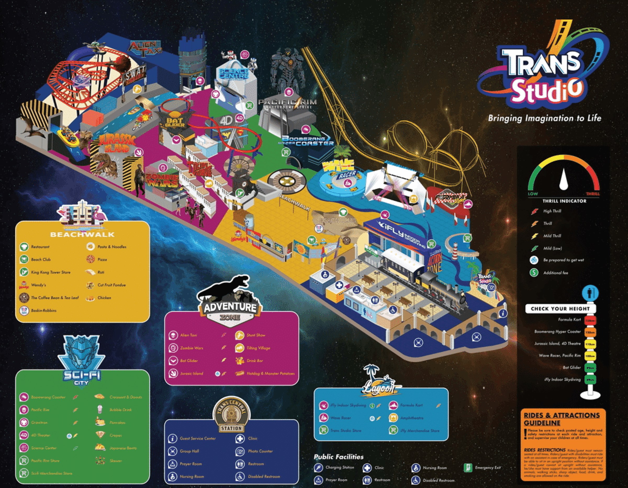 Official Trans Studio Cibubur park map for 2026
