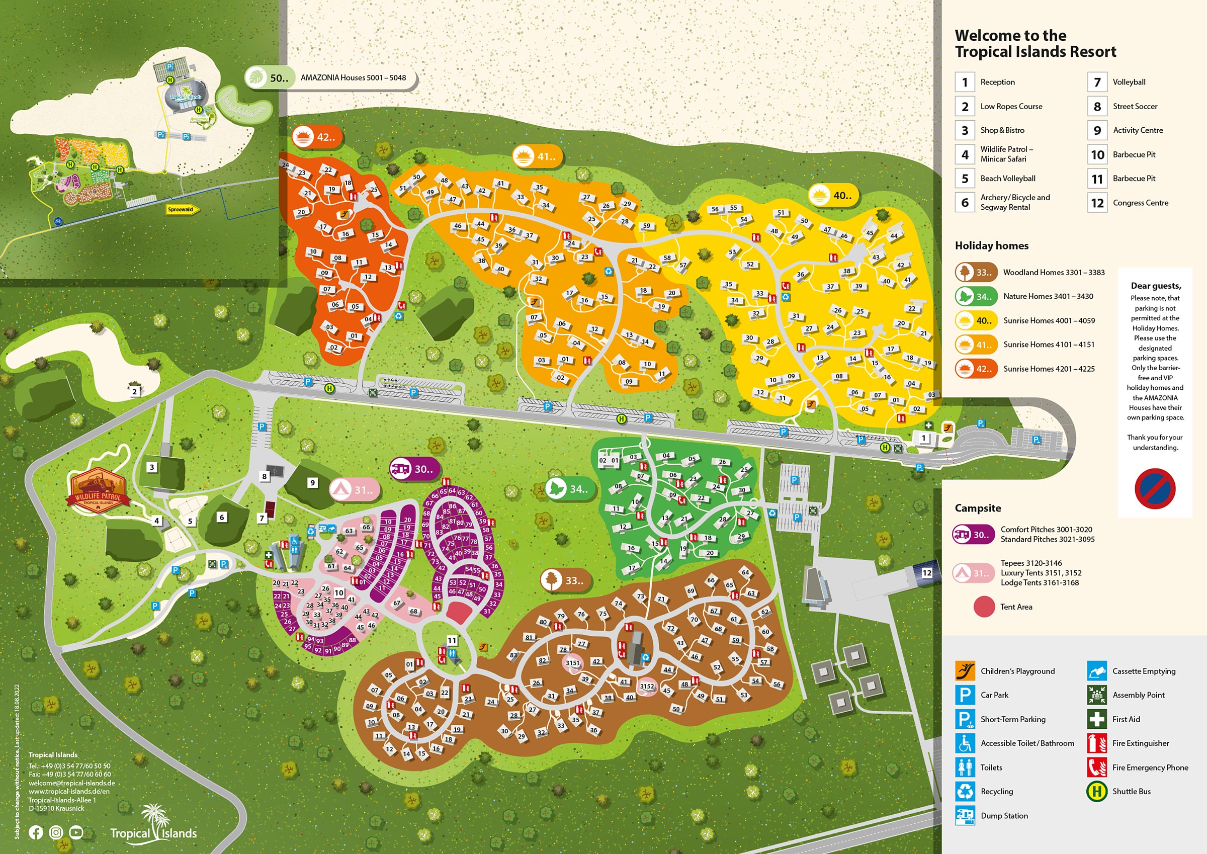 Official Tropical Islands park map for 2026