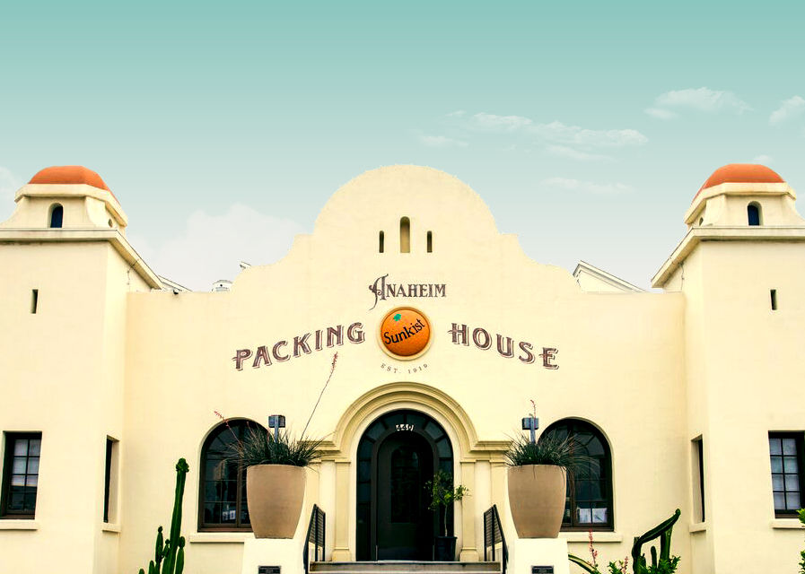 Interior of the historic Anaheim Packing House food hall