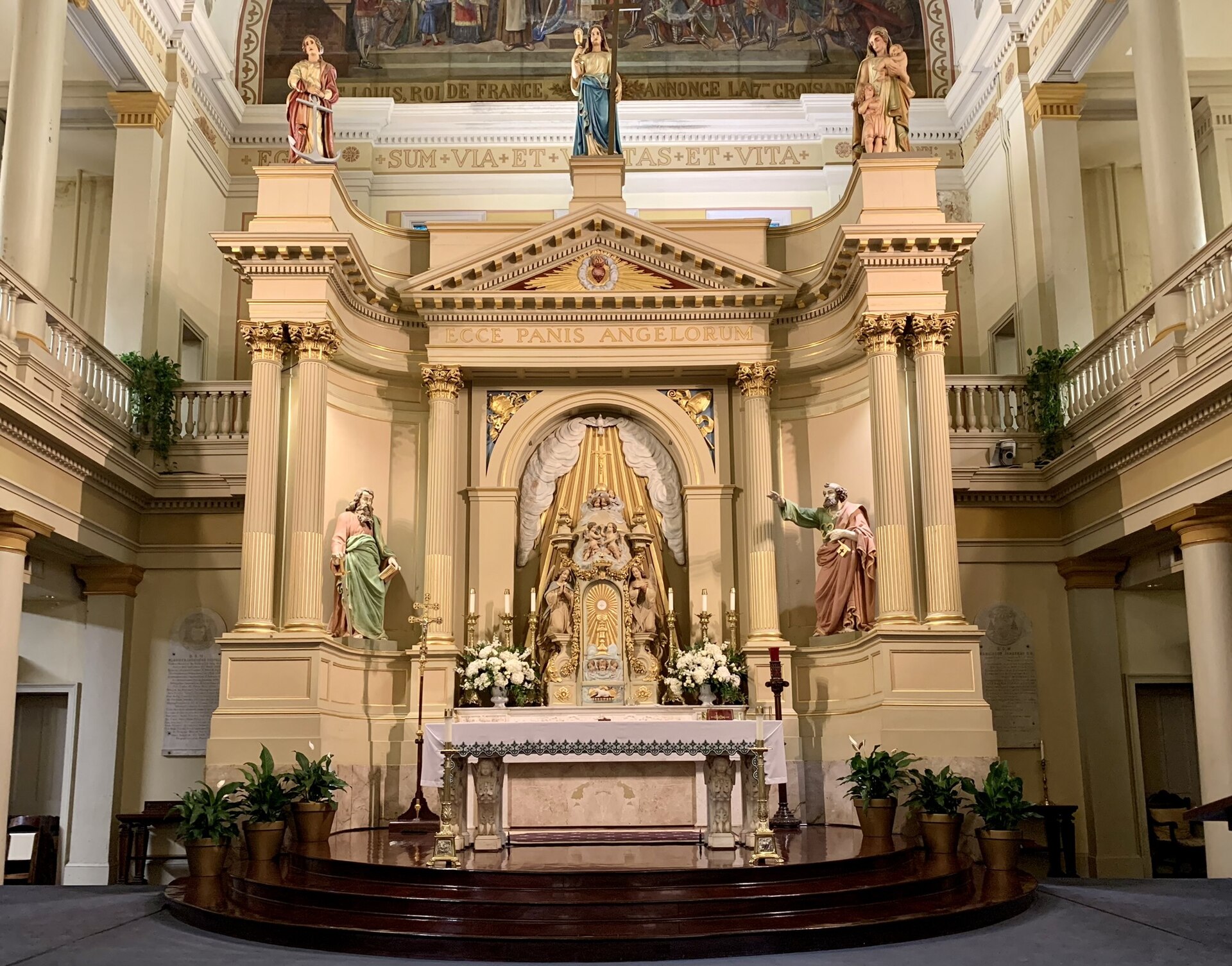 The gilded main altar inside St. Louis Cathedral in New Orleans
