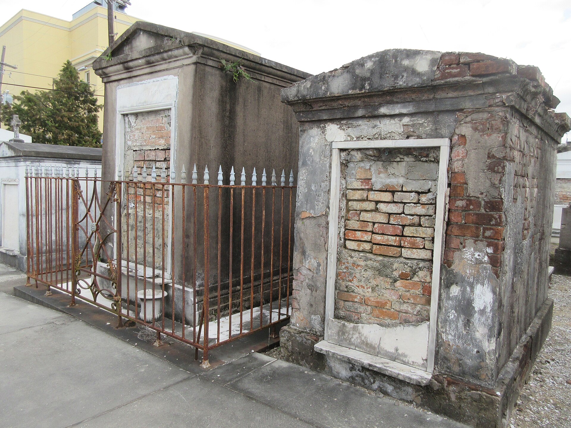 Above ground family tombs at St. Louis Cemetery No. 1 in New Orleans
