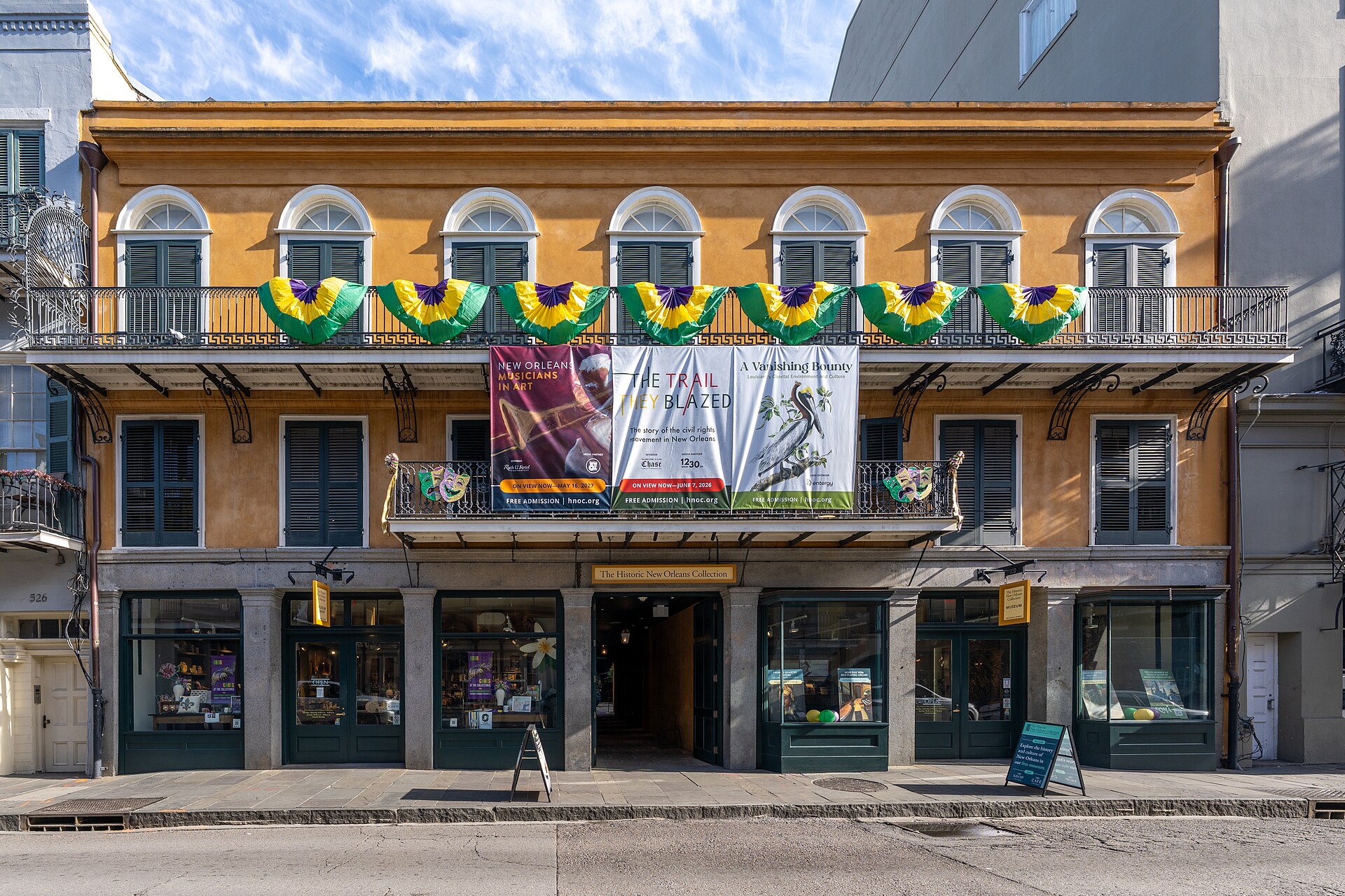The Historic New Orleans Collection building on Royal Street in the French Quarter