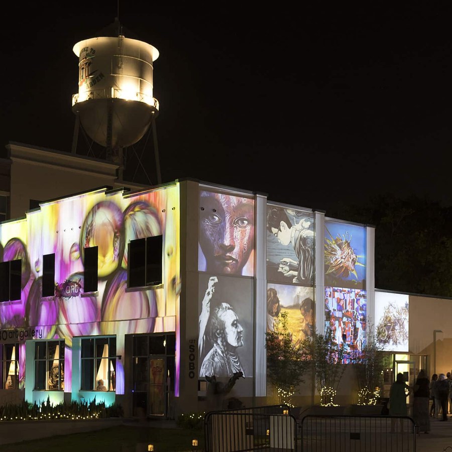 Art display at SOBO Art Gallery in Winter Garden
