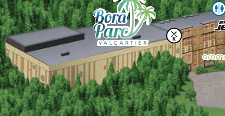 Map detail of Bora Parc at Village Vacances Valcartier