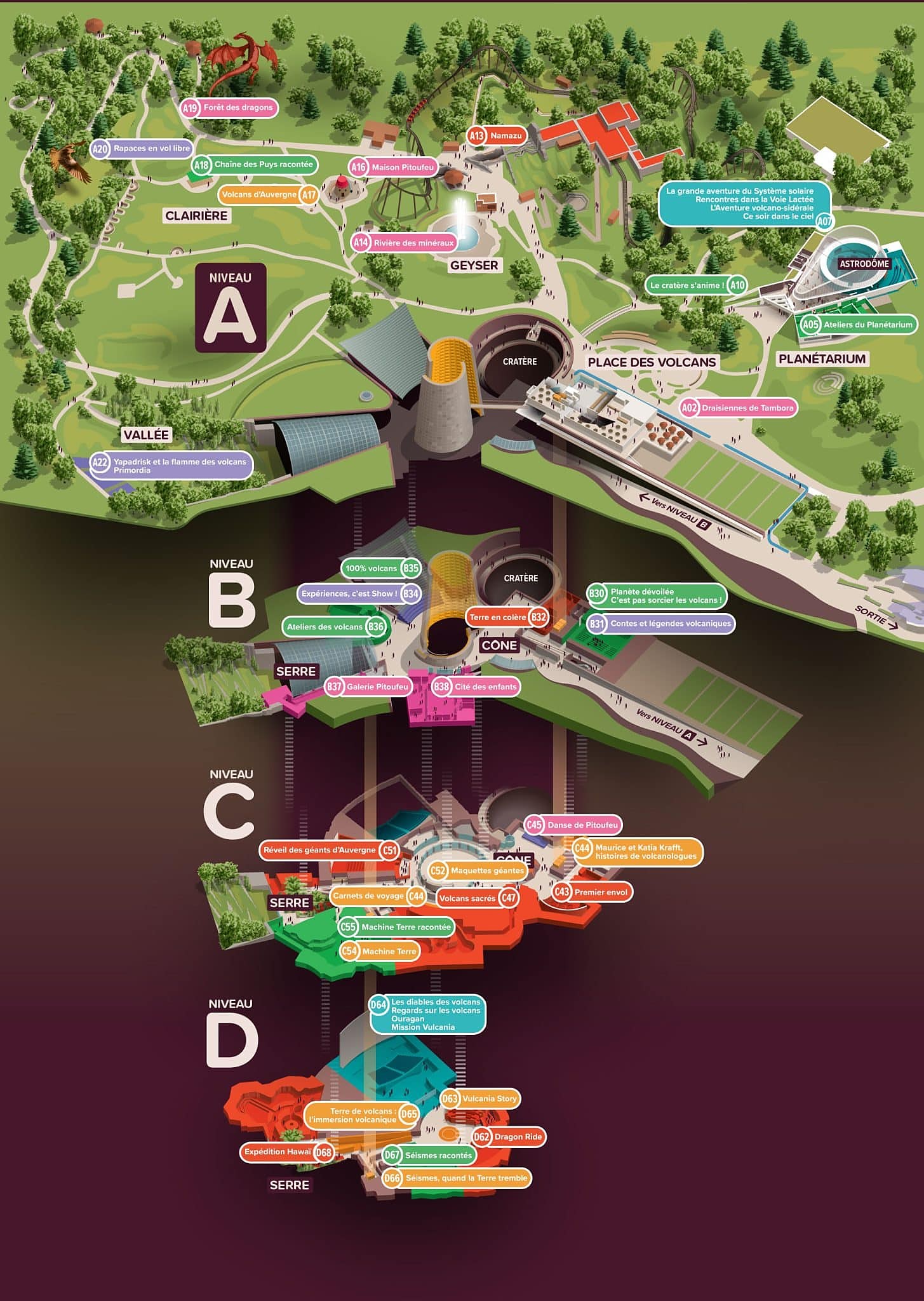 Official Vulcania park map for 2026