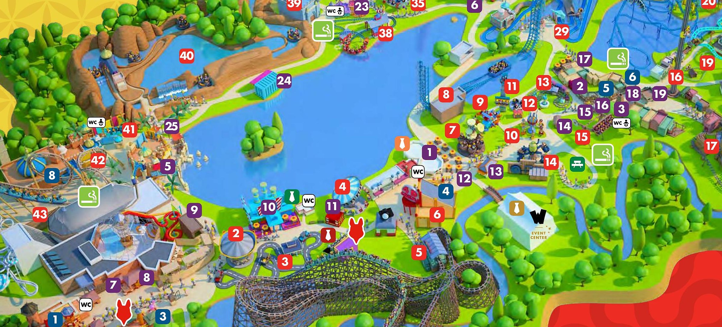 Official Walibi Belgium park map for 2026