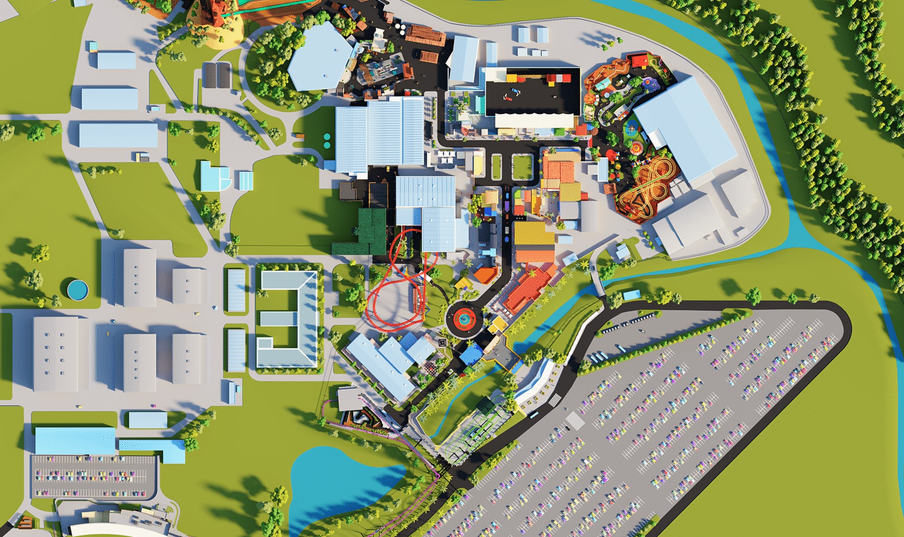 Official Warner Bros. Movie World park map for 2026