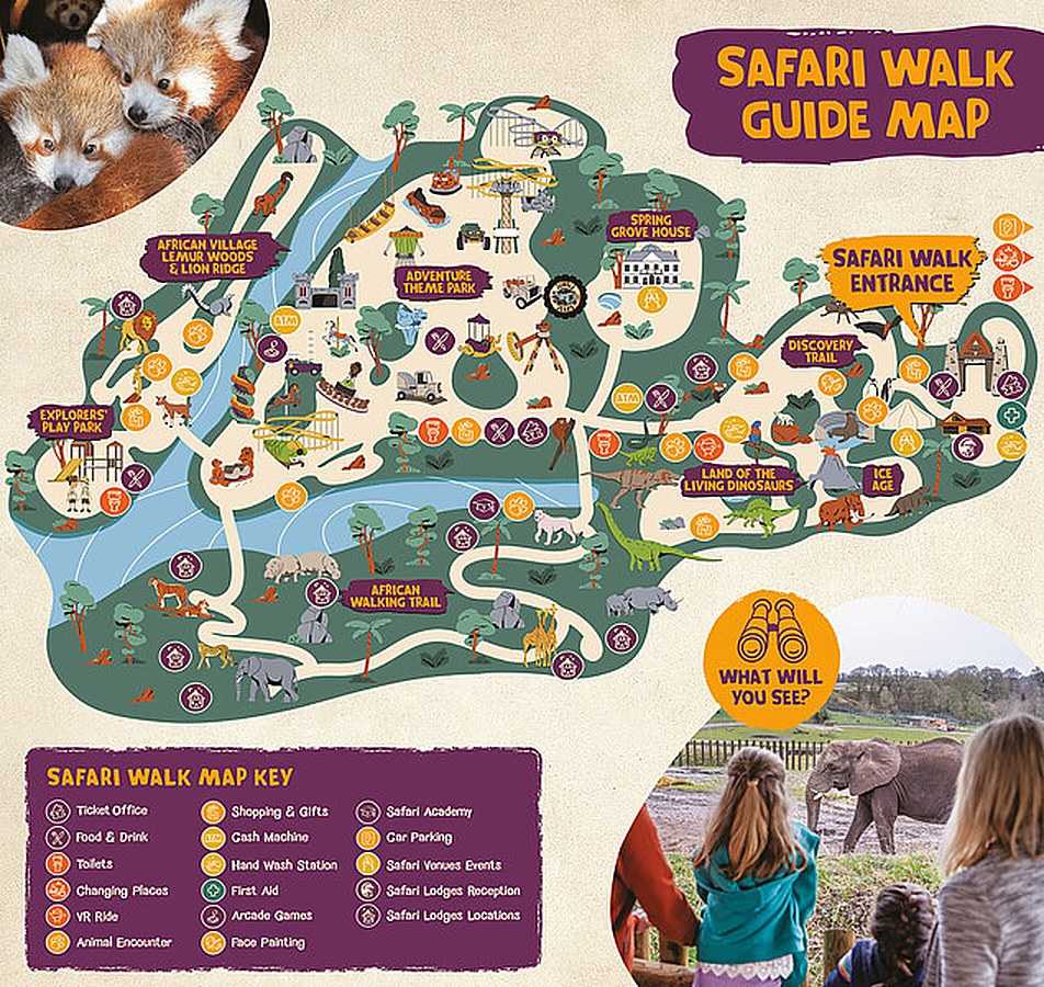 Official West Midland Safari Park park map for 2026