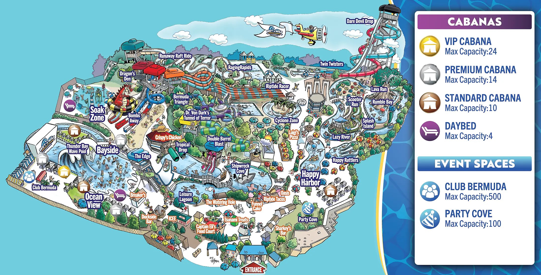 Official Wet n Wild Emerald Pointe park map for 2026