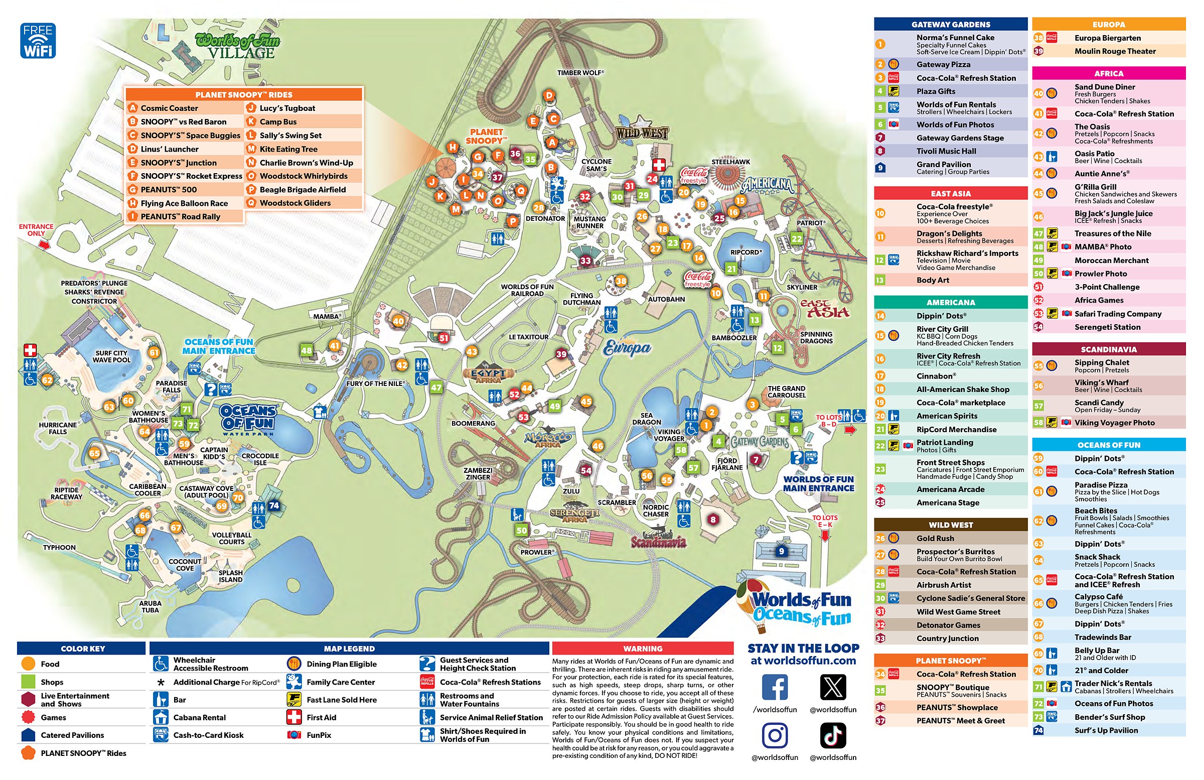 Worlds of Fun Park Map 2026 | Deep Arrival