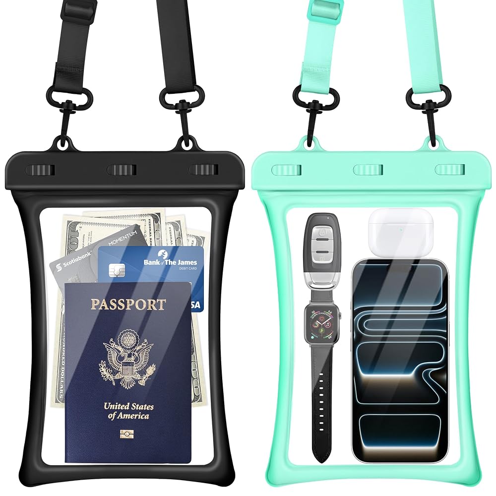 CACOE Floatable Waterproof Phone Pouch 2 Pack