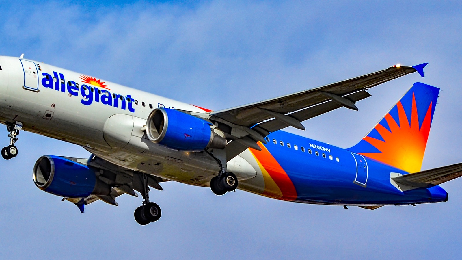 Allegiant Air Airbus A320 N260NV departing Las Vegas, representing the carrier launching Allegiant First on select aircraft
