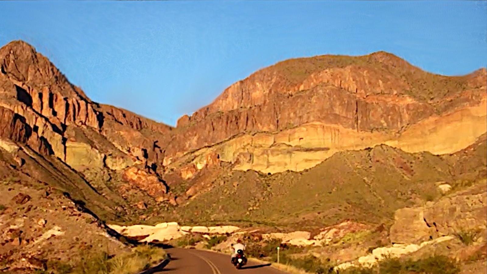 Paved park road near Santa Elena Canyon in Big Bend National Park