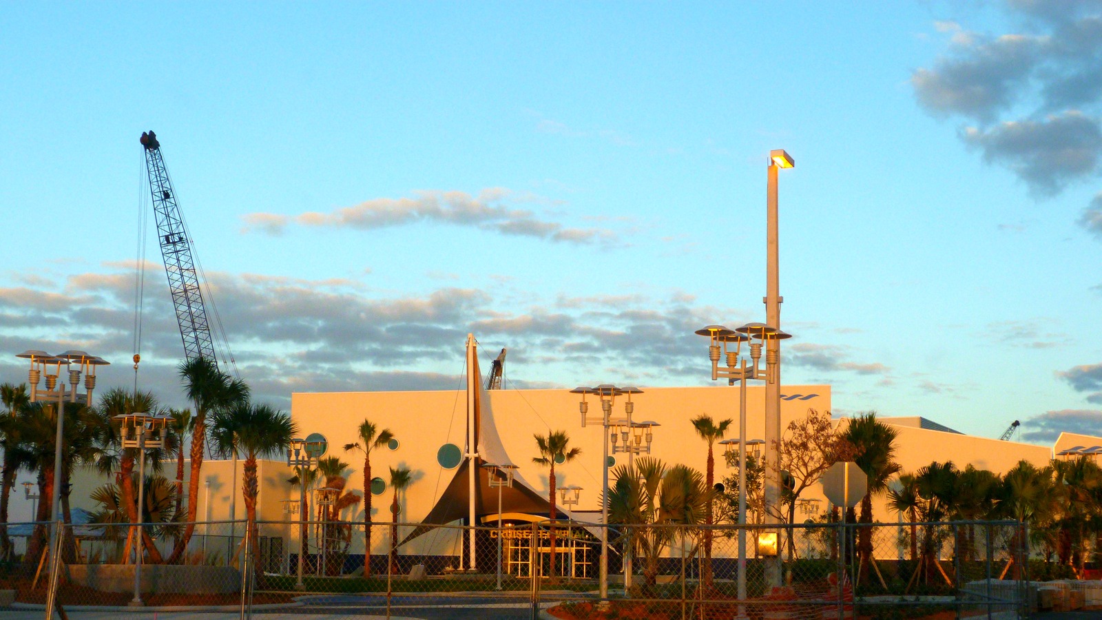 New cruise terminal exterior and roadway area at Port Canaveral in Florida