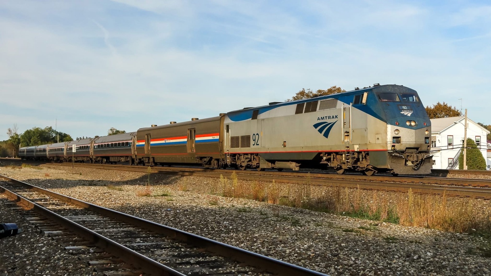 Westbound Amtrak Pennsylvanian train 43 passing through Cresson Pennsylvania
