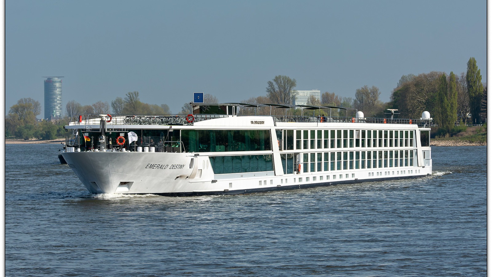 Emerald Destiny river cruise ship on inland waterway