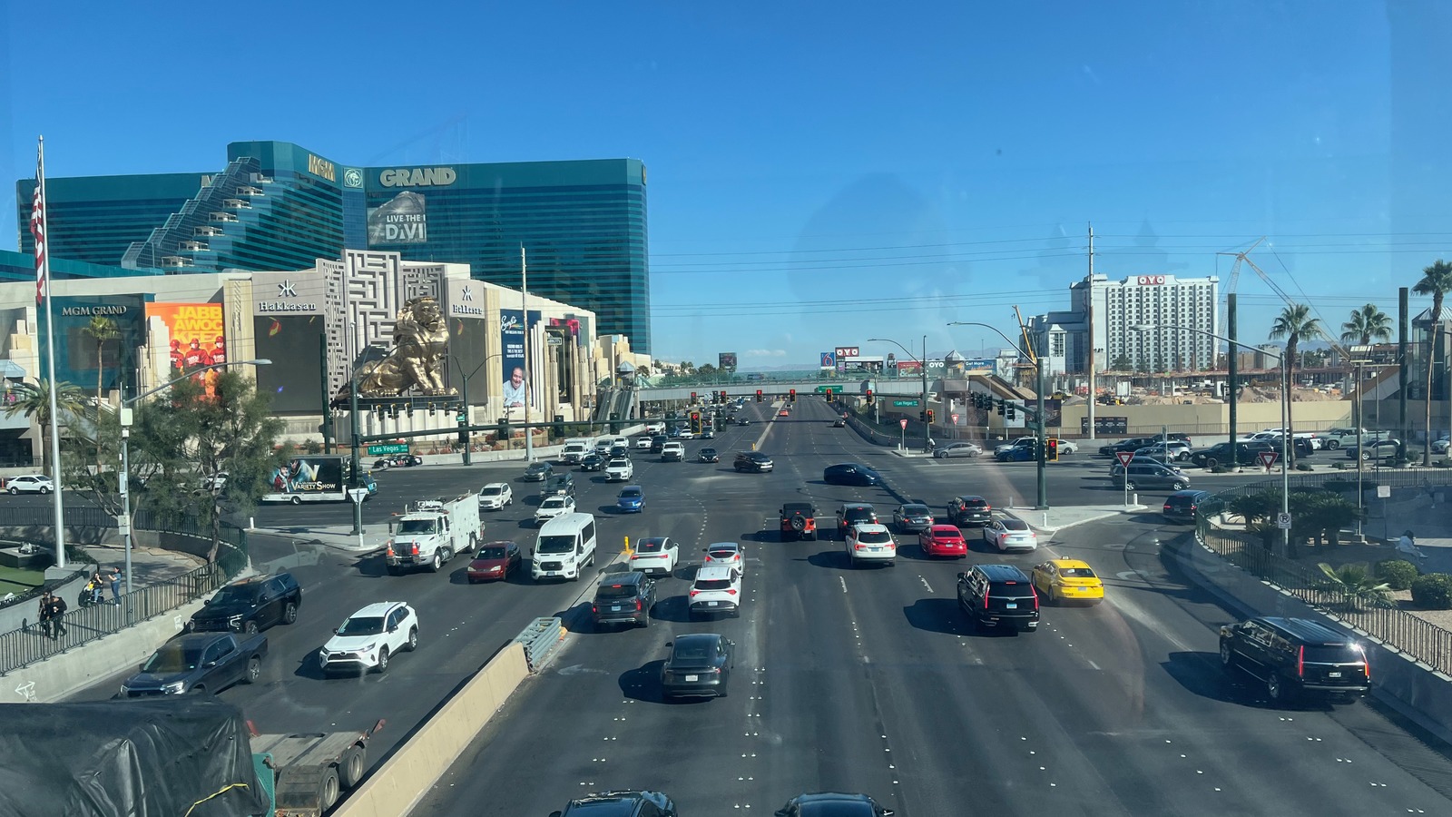OYO Hotel and Casino on East Tropicana Avenue at the Las Vegas Boulevard intersection in 2026