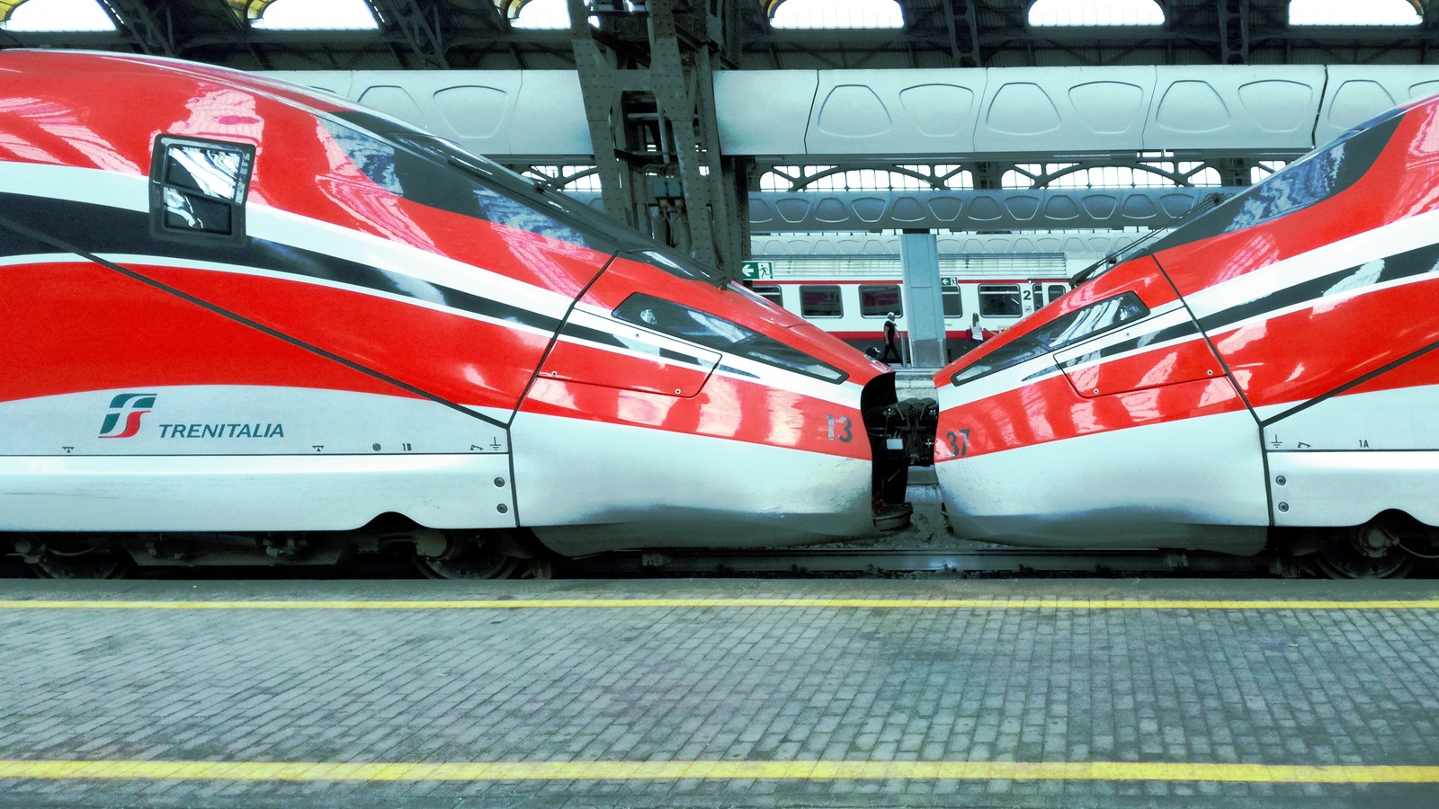 Trenitalia Frecciarossa 1000 high-speed train at Milano Centrale station