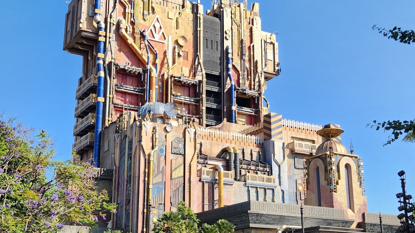 Guardians of the Galaxy Mission Breakout tower at Disney California Adventure