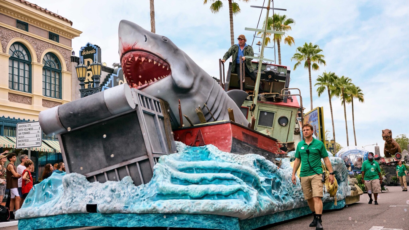 Universal Mega Movie Parade Jaws float at Universal Studios Florida