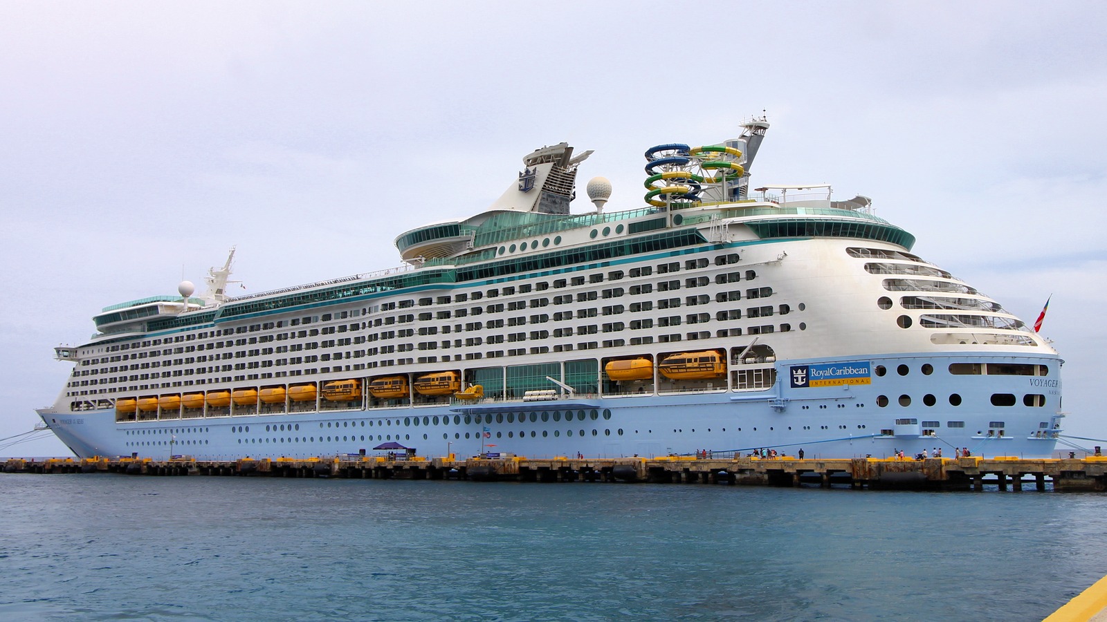 Voyager of the Seas cruise ship docked at Costa Maya, Mexico