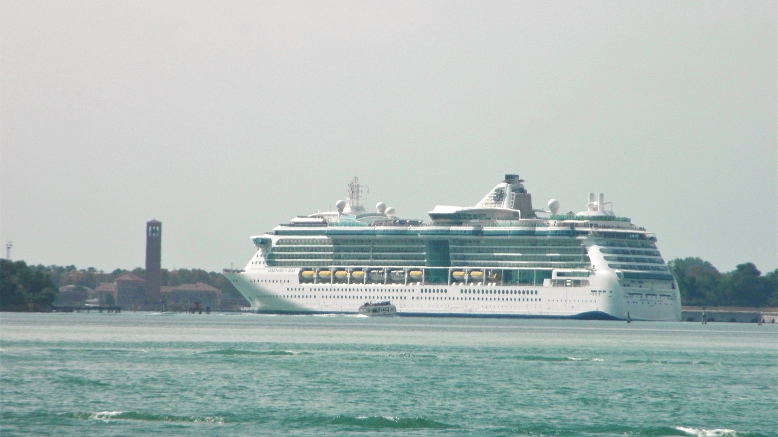 Royal Caribbean Serenade of the Seas cruise ship docked in calm water