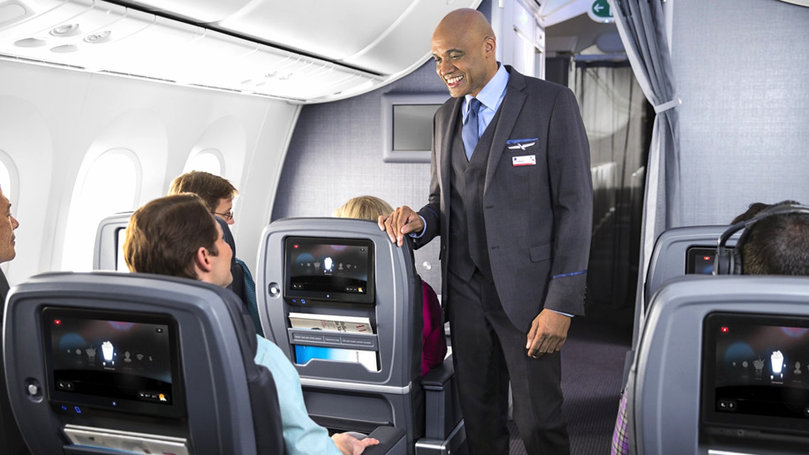 American Airlines Boeing 777-300ER Premium Economy cabin seats