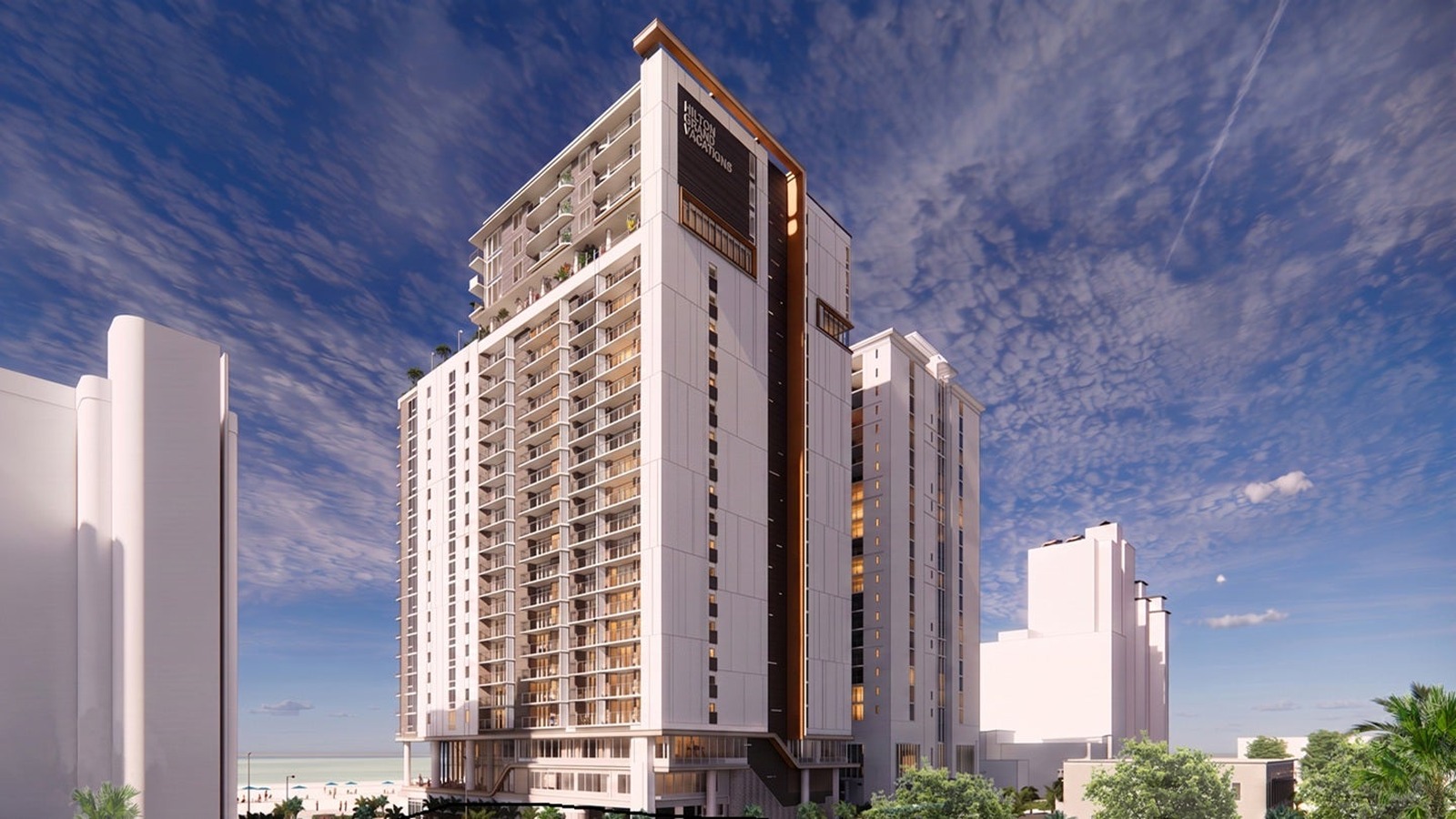 Architectural rendering of Ocean Reserve Hilton Grand Vacations Club on the Myrtle Beach oceanfront