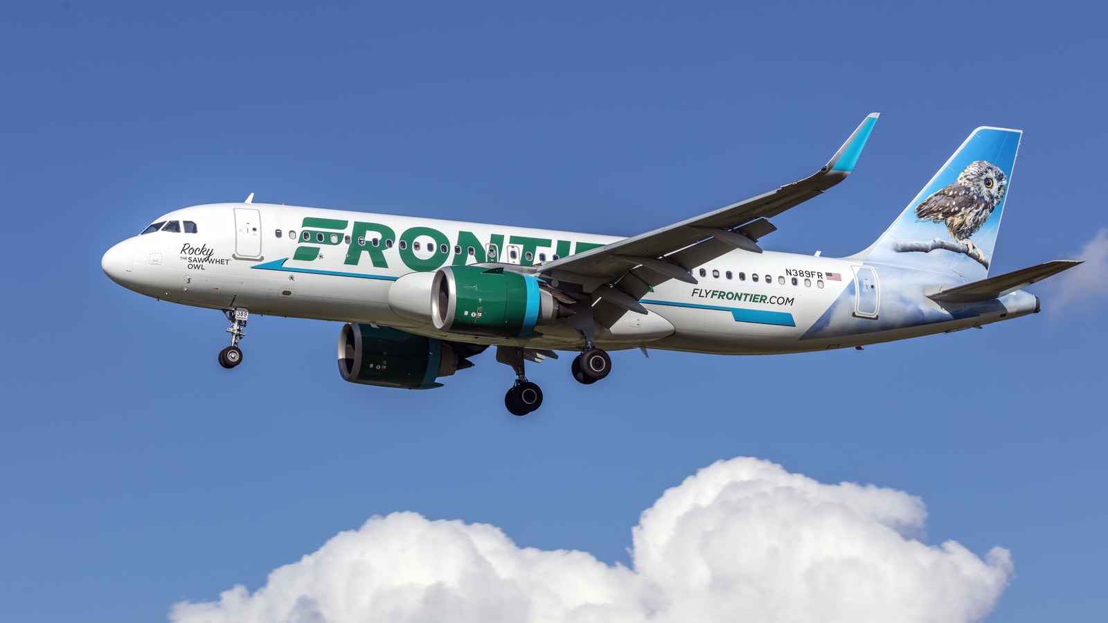 Frontier Airlines Airbus A320neo in current livery on the ground