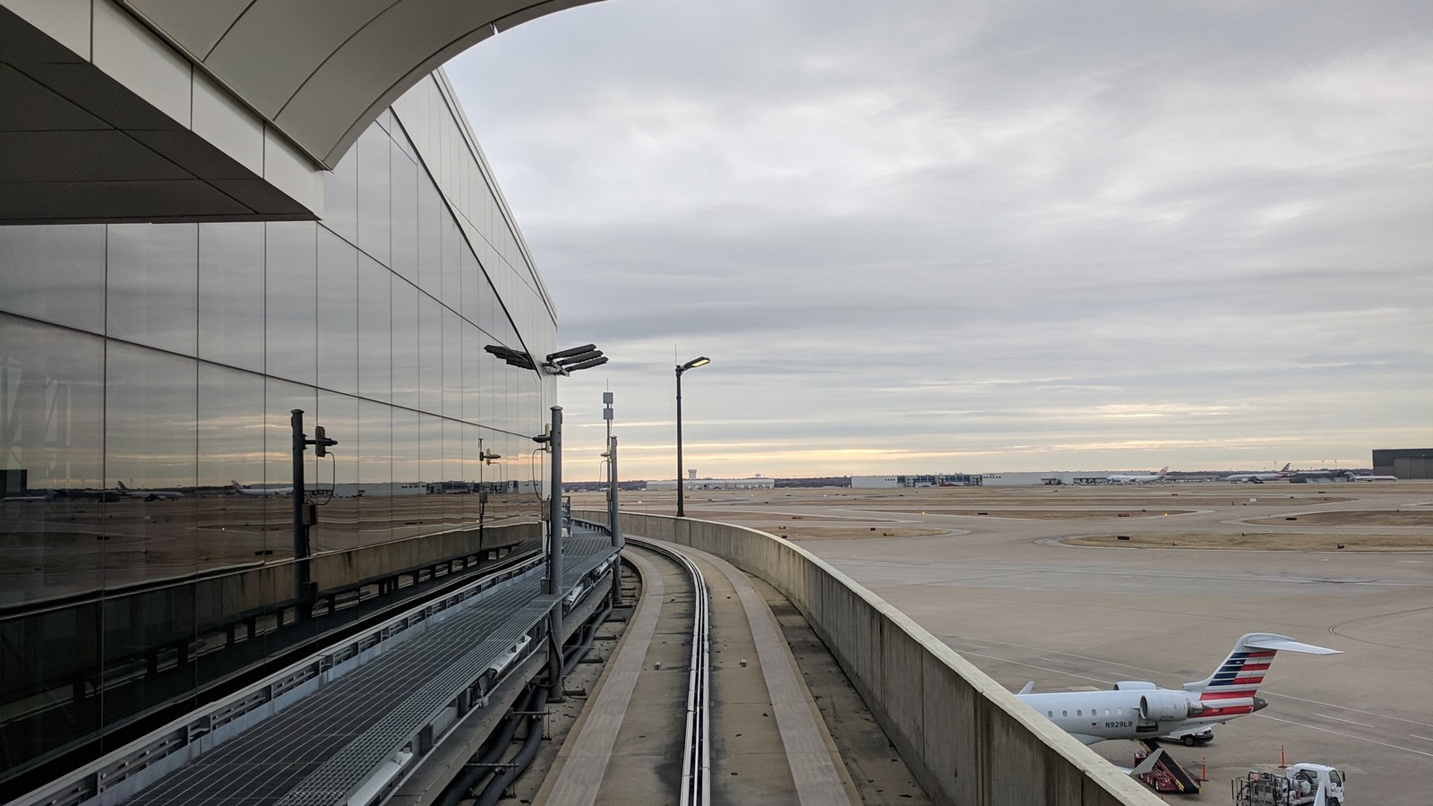 Exterior of DFW Airport Skylink station at Terminal E