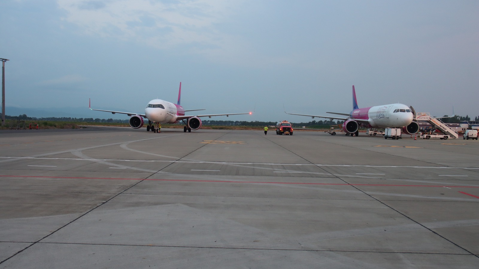 Aircraft and terminal apron at David the Builder Kutaisi International Airport