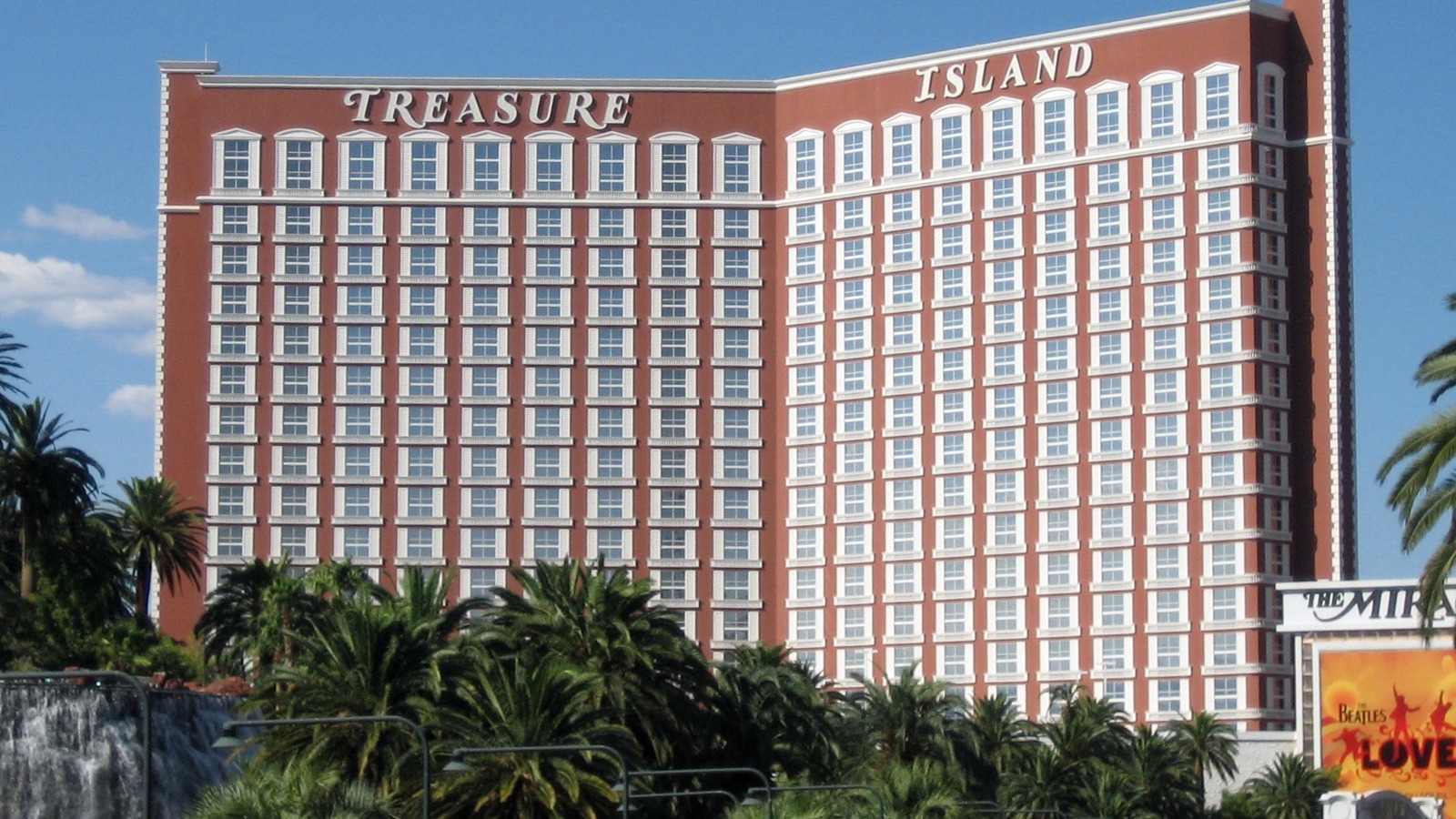 Treasure Island Hotel tower and facade on the Las Vegas Strip