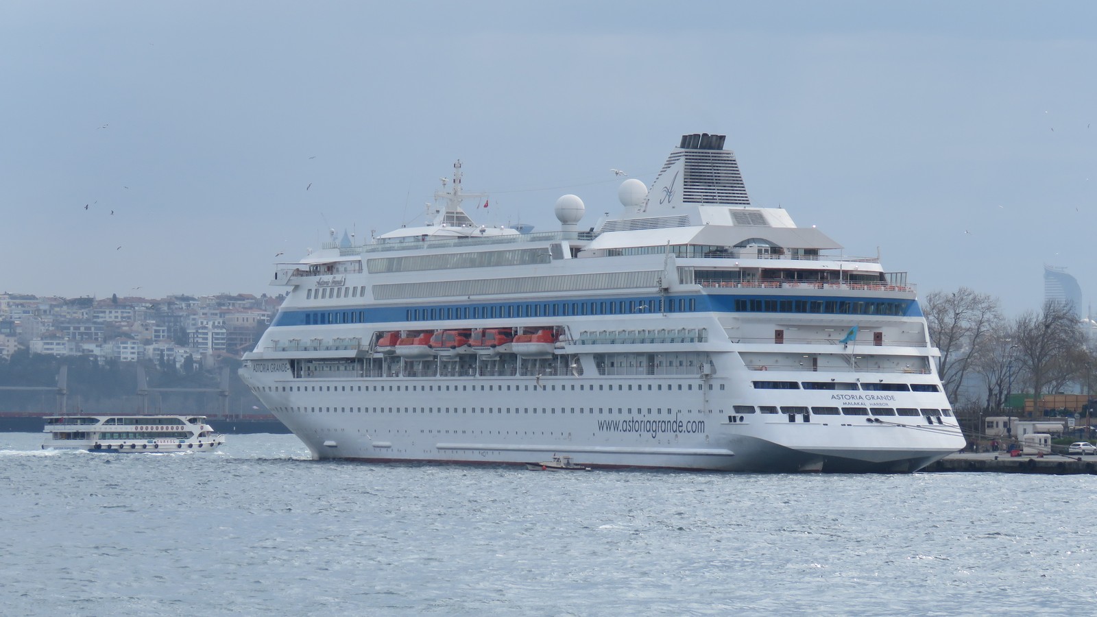 Cruise ship Astoria Grande underway near Istanbul