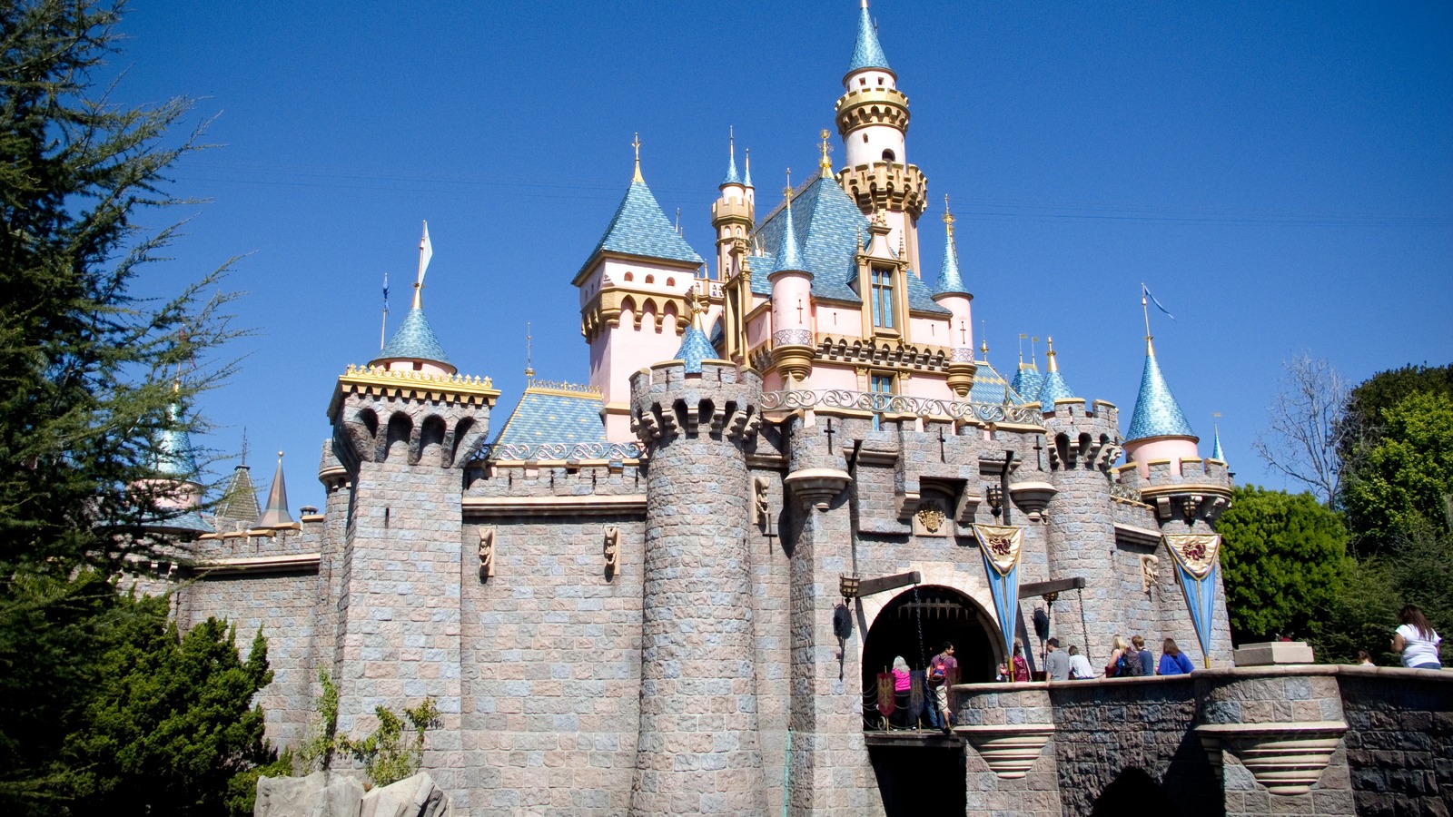Sleeping Beauty Castle at Disneyland in Anaheim under daylight