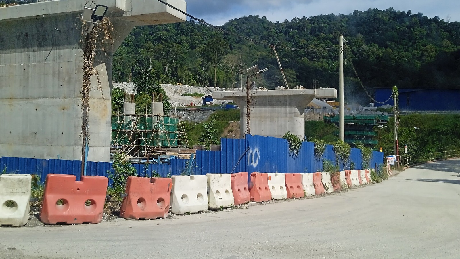 East Coast Rail Link construction site at Sungai Tua in Malaysia