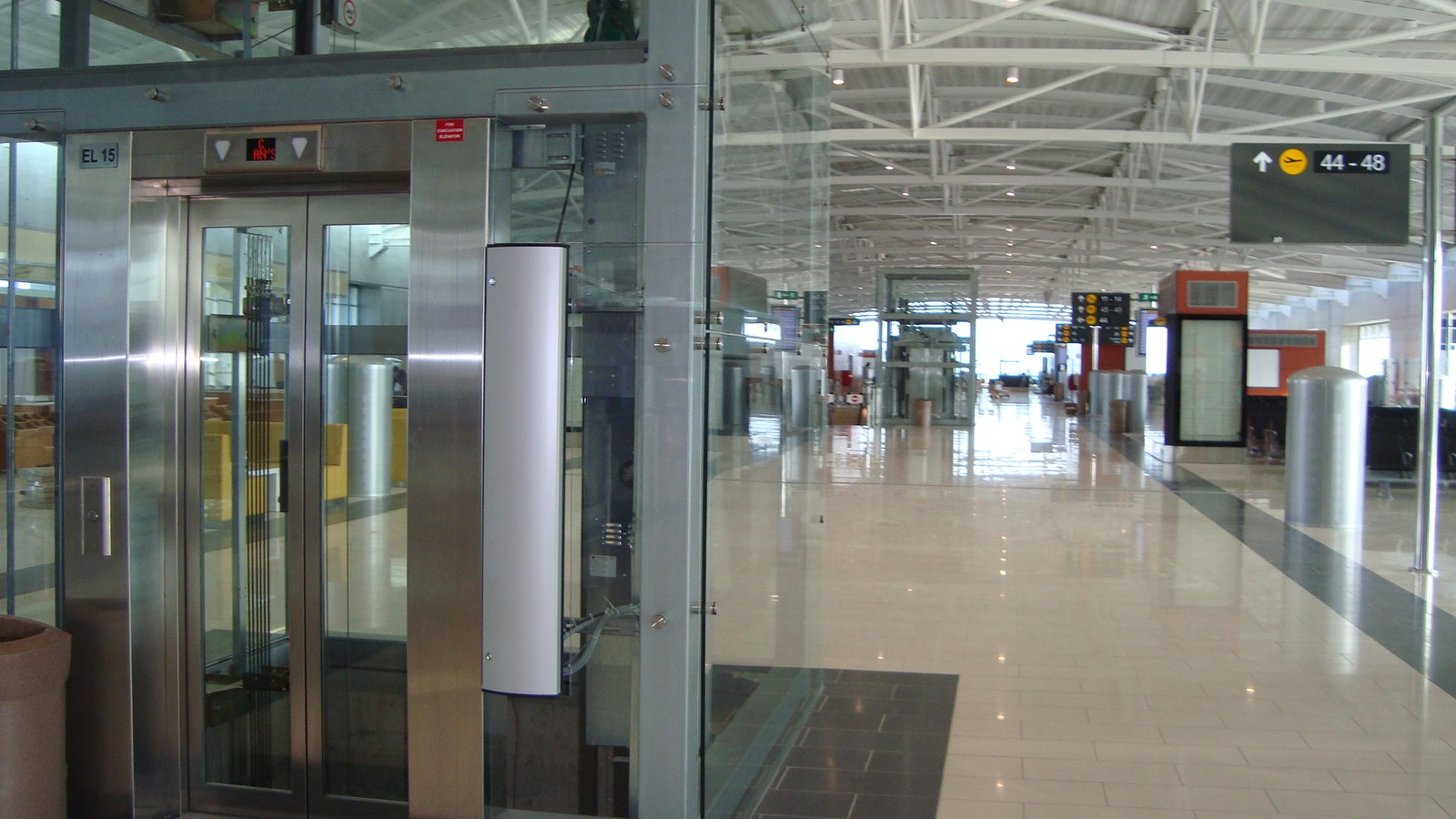 Passenger terminal interior at Larnaca International Airport in Cyprus