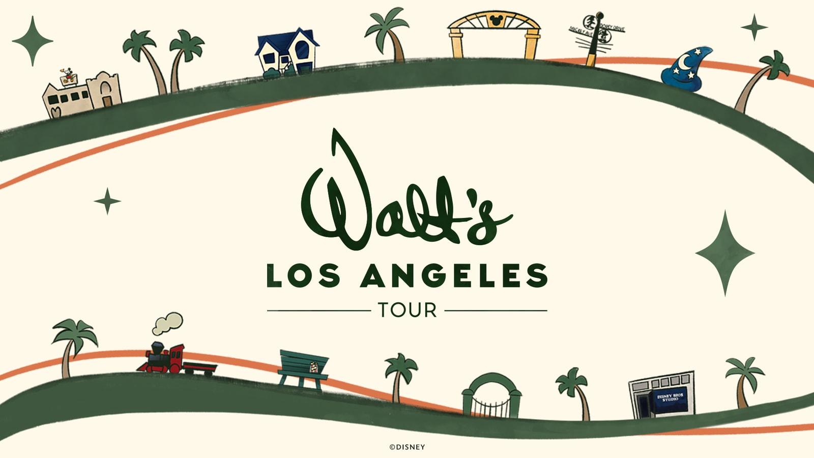 Key art for D23's Walt's Los Angeles Tour
