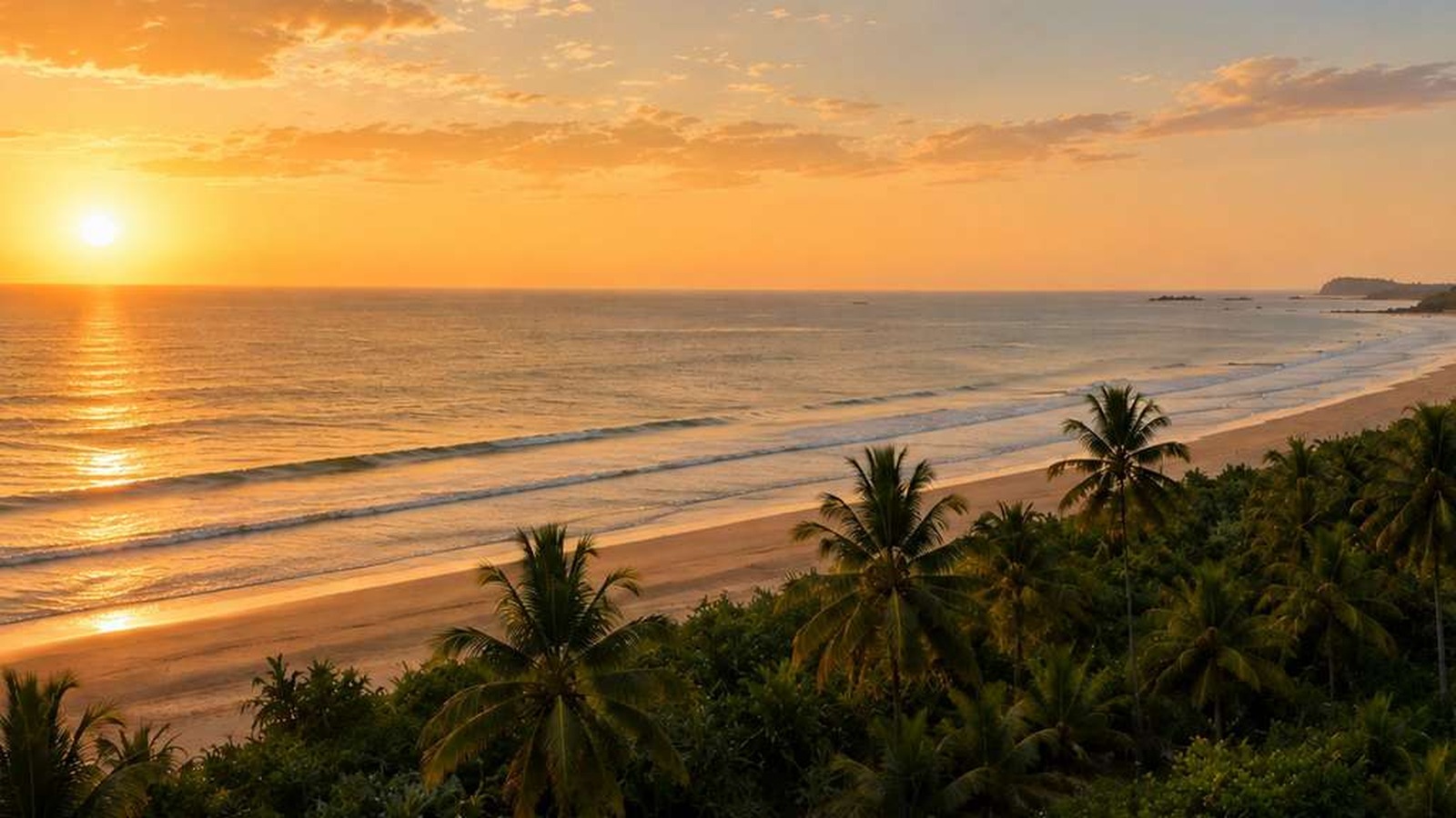 Aerial view of Pullman Bentota Resort and Spa between the Bentota River and the Indian Ocean in Sri Lanka