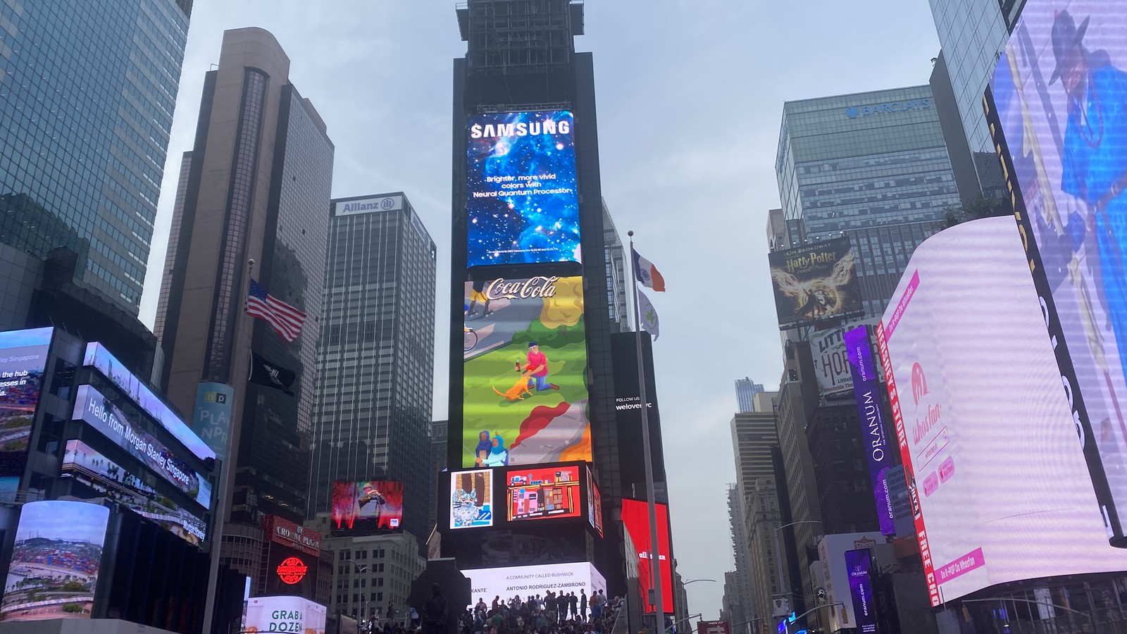 Times Square and Broadway theater district in New York City during daytime