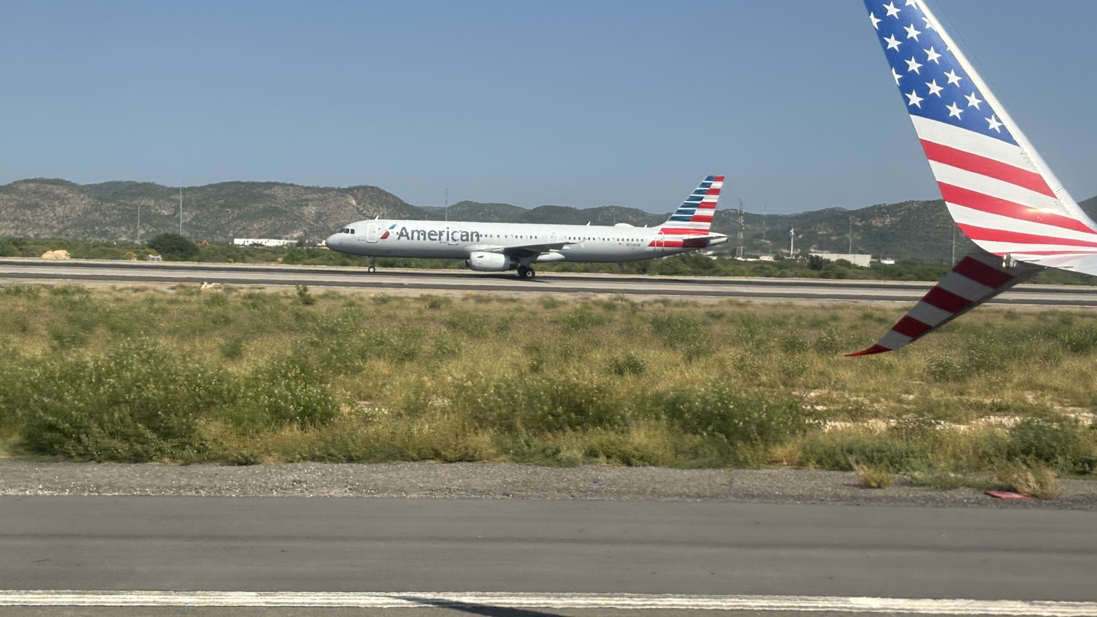 American Airlines passenger jet on the tarmac at Los Cabos International Airport