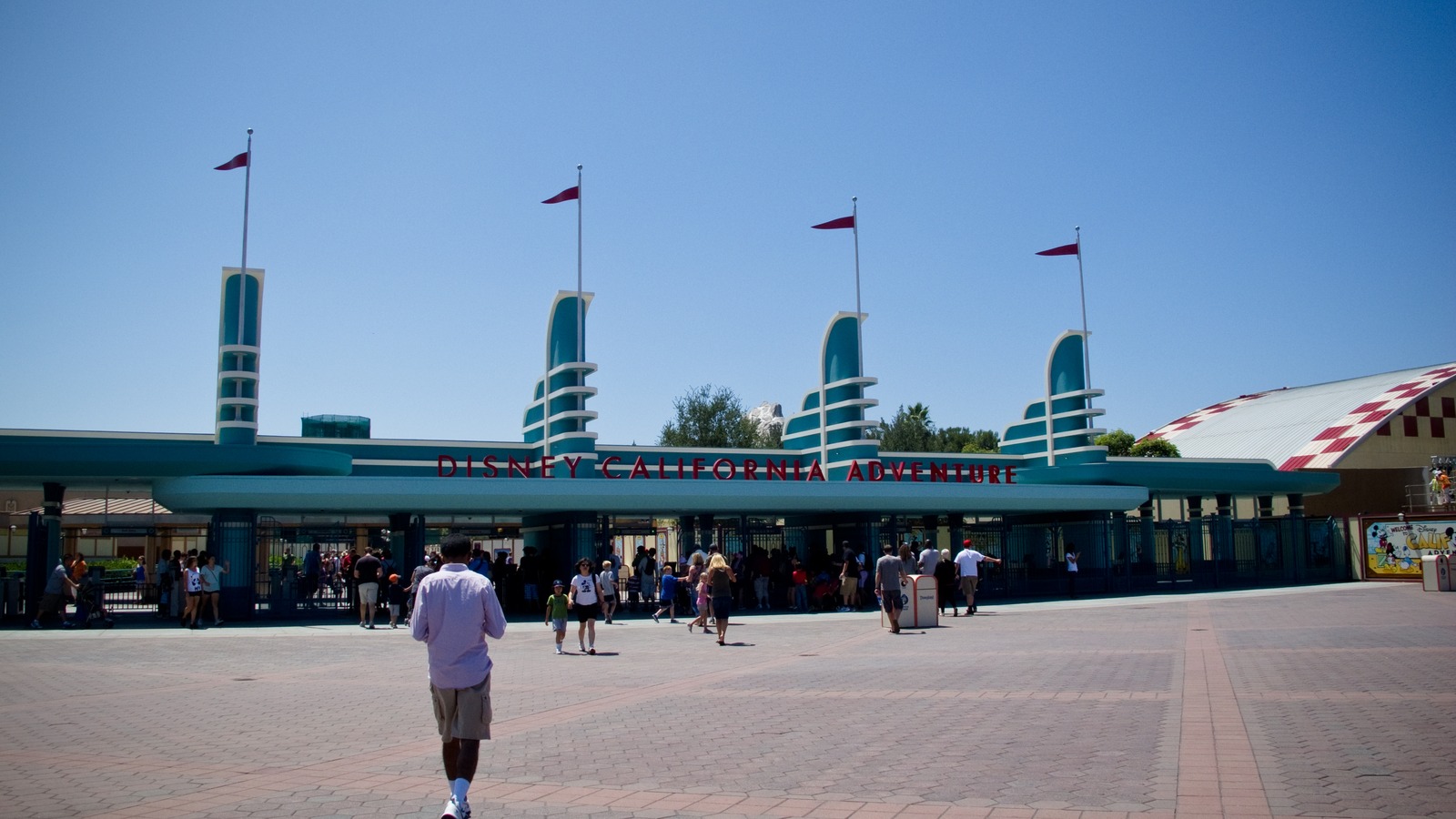 Disney California Adventure park entrance on Buena Vista Street in Anaheim
