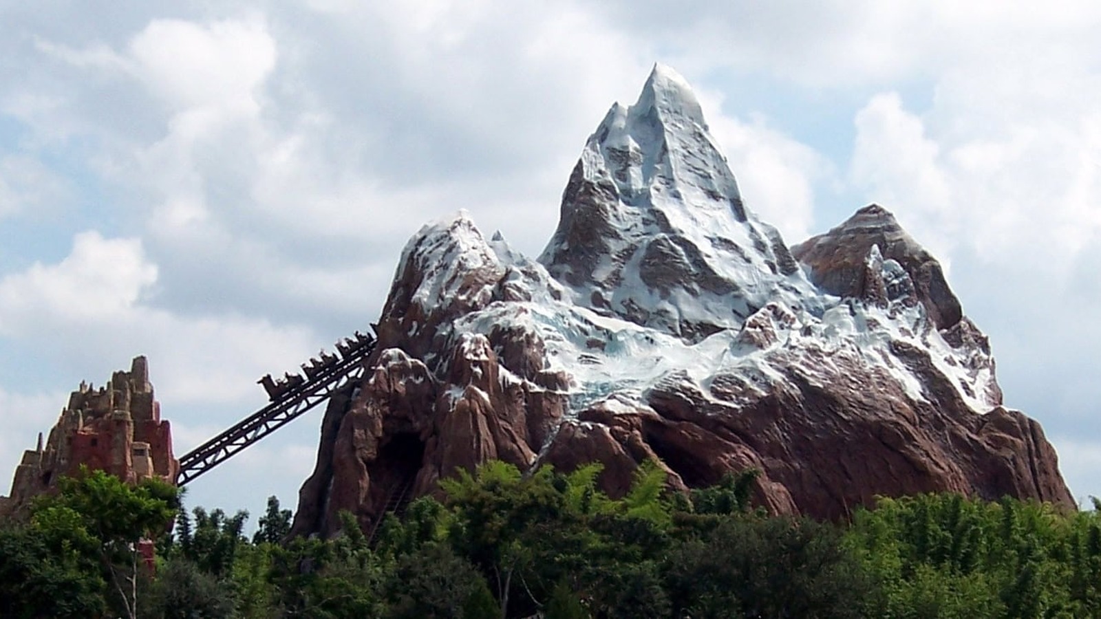 Expedition Everest mountain and coaster structure at Disney's Animal Kingdom