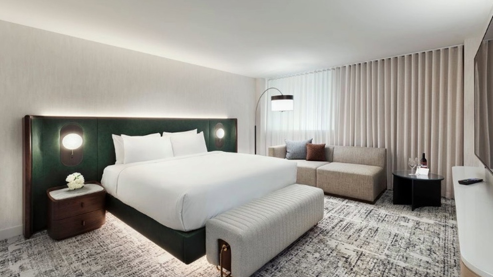 Rendering of Hyatt Regency Ontario hotel exterior and arrival area in Ontario California