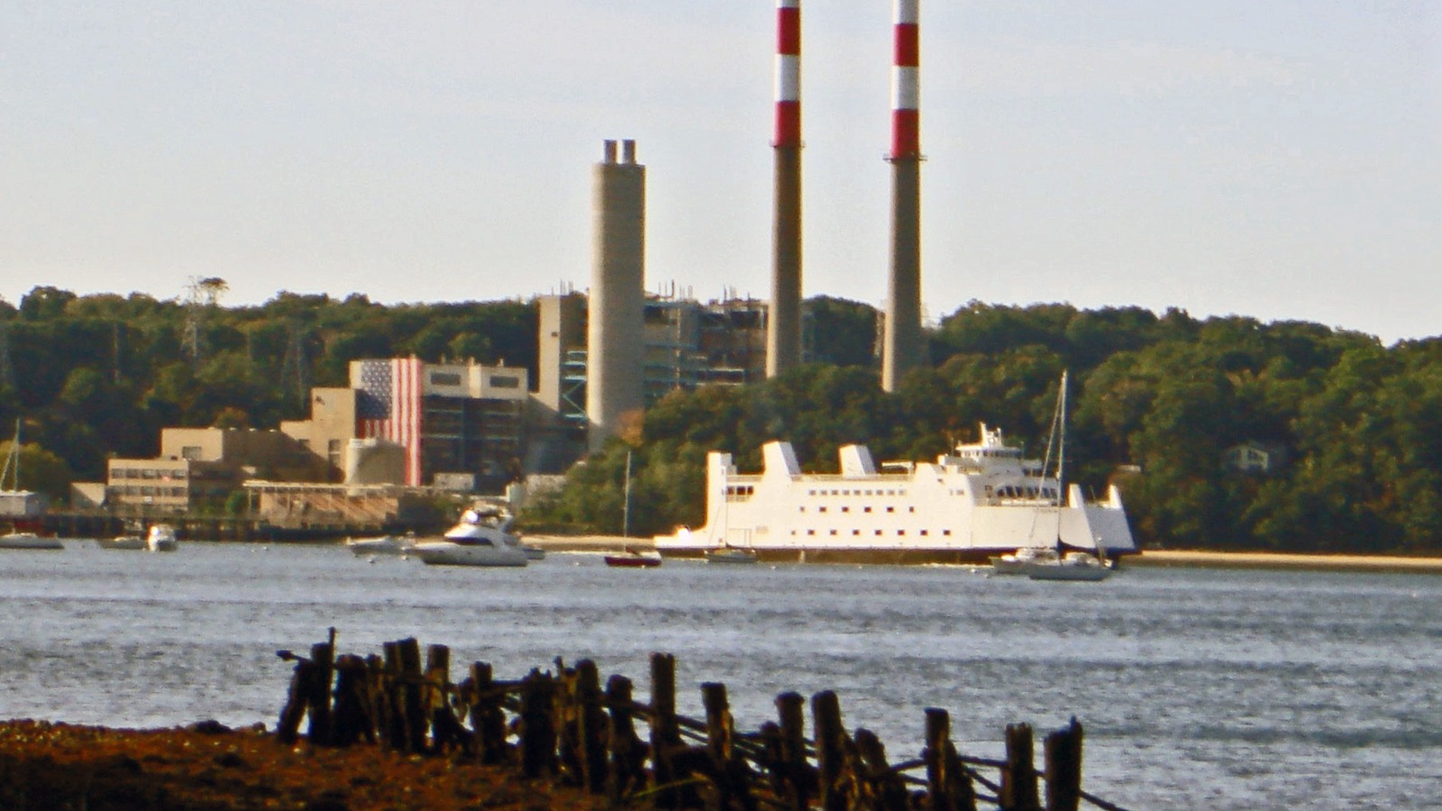 Bridgeport and Port Jefferson Ferry vessel on Long Island Sound